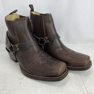 Brunello’s Men's Western Ankle Leather Boots BQ01-05 FOSSIL CAFE. Size 11.5